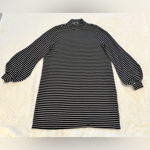 Reformation Jeans Nadine Minidress Womens Sz Large Black White Stripes - Picture 7 of 11